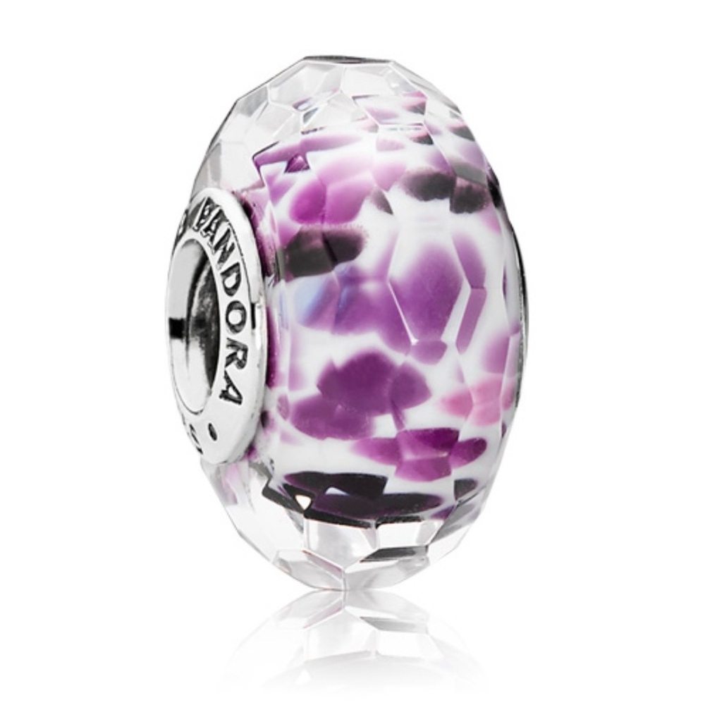 Authentic Pandora Retired ‘Shoreline Sea Glass’ Murano Glass Faceted S925 Charm